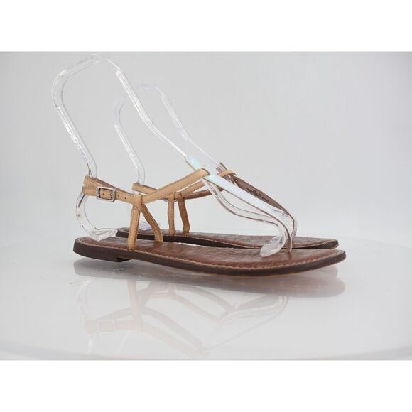 Sam Edelman Women Gigi Sandal Size 9.5 Thong Slingback Silver Snakeskin Leather - Picture 2 of 12